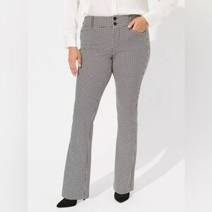 Torrid Studio Size 14R Black White Houndstooth Stretch Ponte Trouser Dress Pants